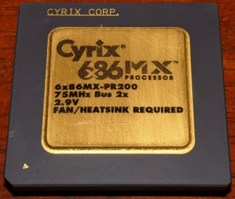 Cyrix 6x86 MX 200 MHz Processor 6x86MX-PR200 75MHz Bus 2x, 2.9V Goldcap USA 1995